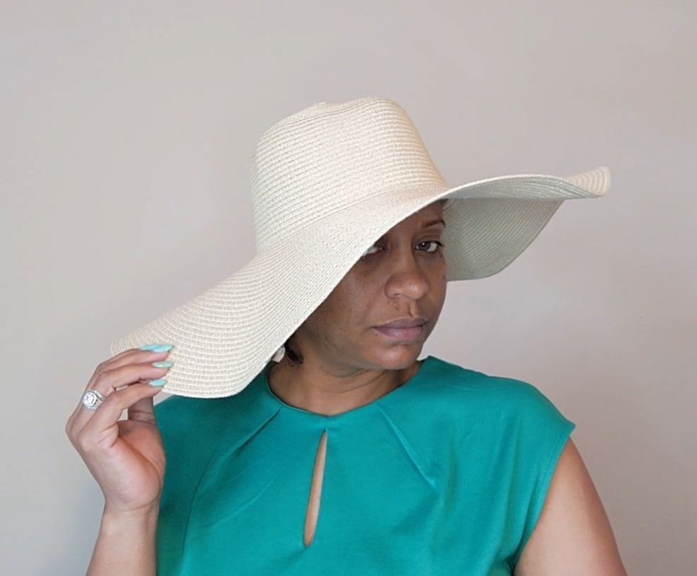 Solid Floppy Straw Hat