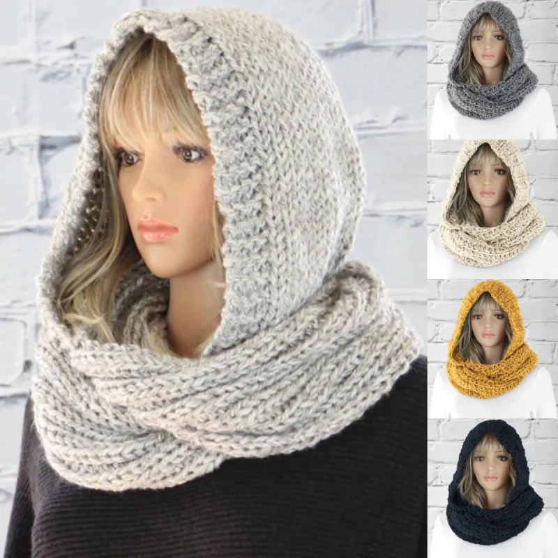 Knitted Hooded Scarf