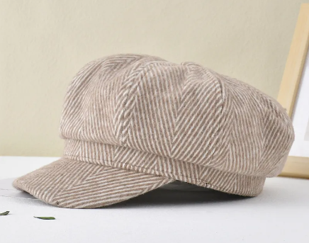 Retro Peaked Stripe Beret Hat