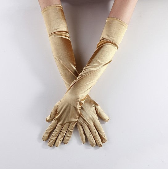 Solid Elbow Length Gloves