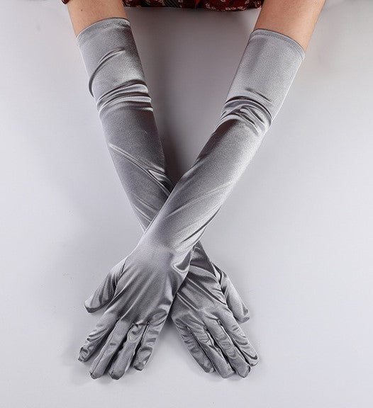 Solid Elbow Length Gloves