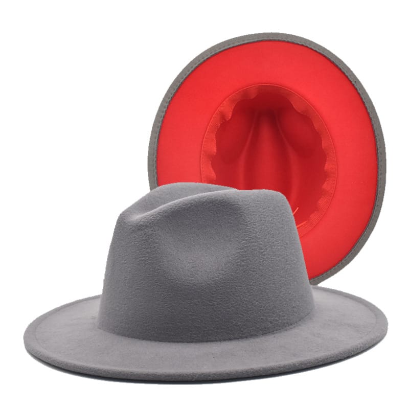 Grey Flat Brim Fedora