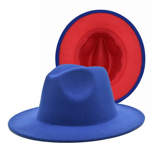 Blue Flat Brim Fedora