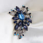 Dark Blue Fashion Flower with Rhinestones