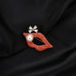 Red Lip Rhinestone Brooch