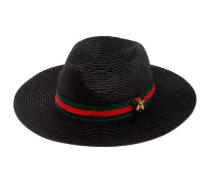 Bee Straw Fedora Hat