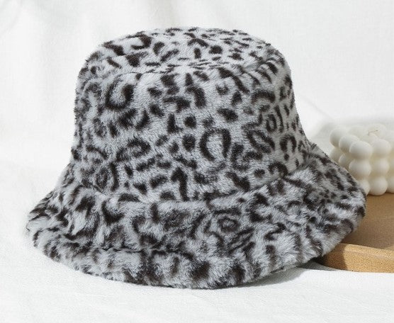 Plush Leopard Bucket Hat