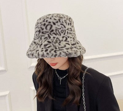 Plush Leopard Bucket Hat