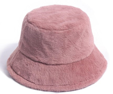 Solid Plush Bucket Hat