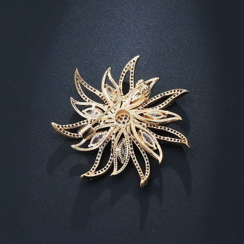 Zircon Flame Garland Brooch