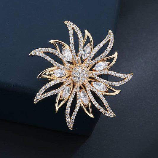 Zircon Flame Garland Brooch