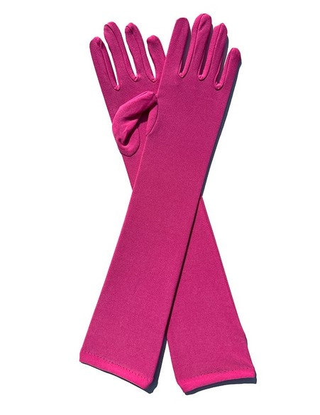 Solid Elbow Length Gloves