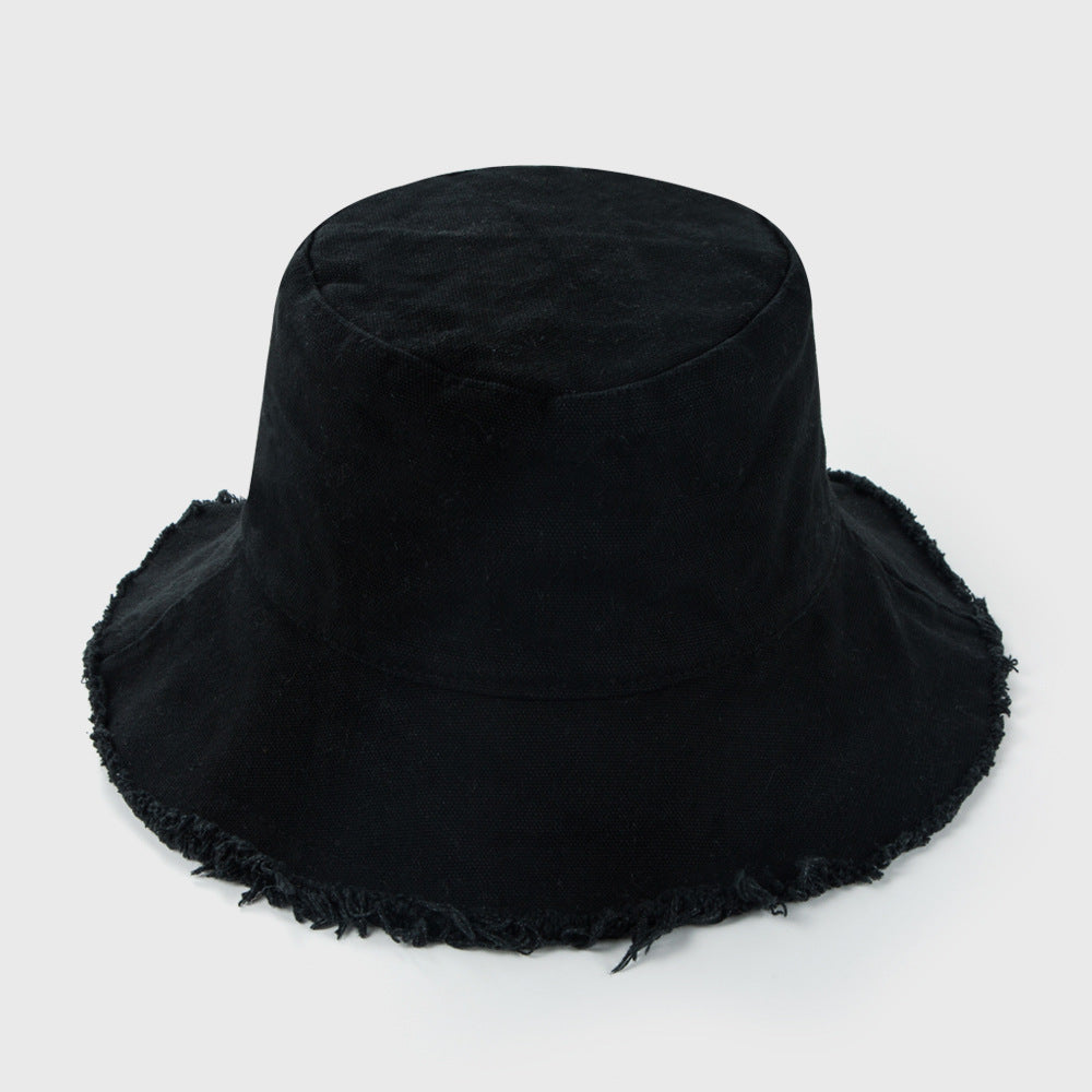 Black Distressed Bucket Hat