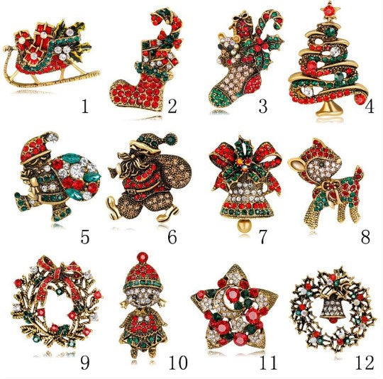 Variety of Christmas Brooches